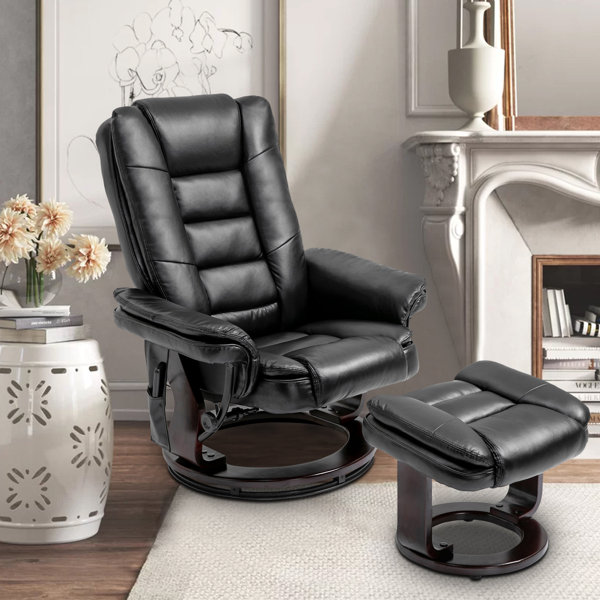 Red Barrel Studio® Breyanna 32.7'' Wide Faux Leather Manual Swivel